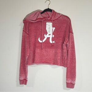 Chicka-D University of Alabama “A” Logo Cropped Burnout Hoodie Red Medium NWT